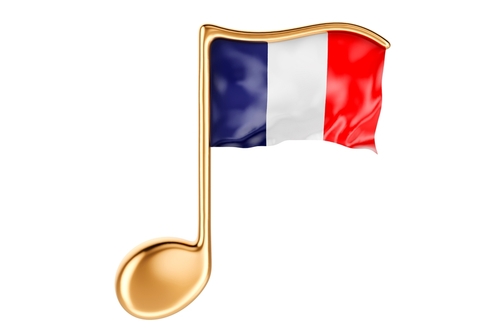 music note with French flag